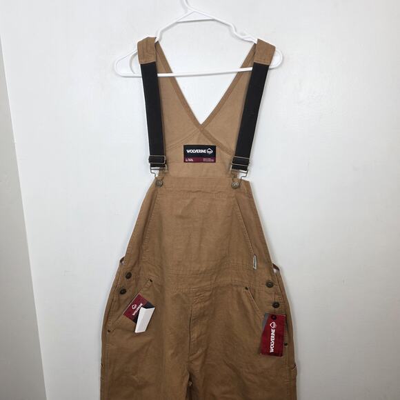 Wolverine Tan Sawmill Non-Insulated Durable Bib Denim Overalls Size Large - Picture 2 of 7
